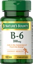 Nature's Bounty ויטמין B6 100 מ"ג טבליות - תמיכה אנרגיה Metabolism & Nervous System Health, 100 Ct