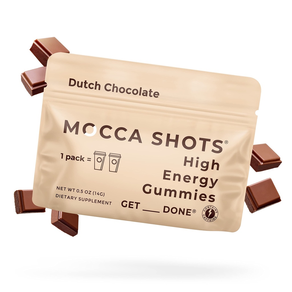 SGC סיאטל חניכיים החברה Caffeine Energy Gummies 12-Pack, השוקולד ההולנדי Mocca Energy Chews, Nootropic, טבעוני, צמחי מבוסס, Gluten חינם, 200 מ"ג Caffeine