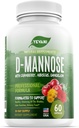 100% טהור D-Mannose קפסולות 1000 מ"ג עם Cranberry, Hibiscus, ו- Dandelion Extraction, Fast Acting Professional UTI Prevention Formula for Urinary Tract Health and Bladder Support