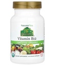 Natures Plus Source of Life Garden Certified Organic ויטמין B12-1000 mcg methylcobalamin, 60 קפסולות טבעוניות - תוספי מזון שלם B12 - אנרגיה Boost - Vegetarian, Gluten-Free - 30 משרתים