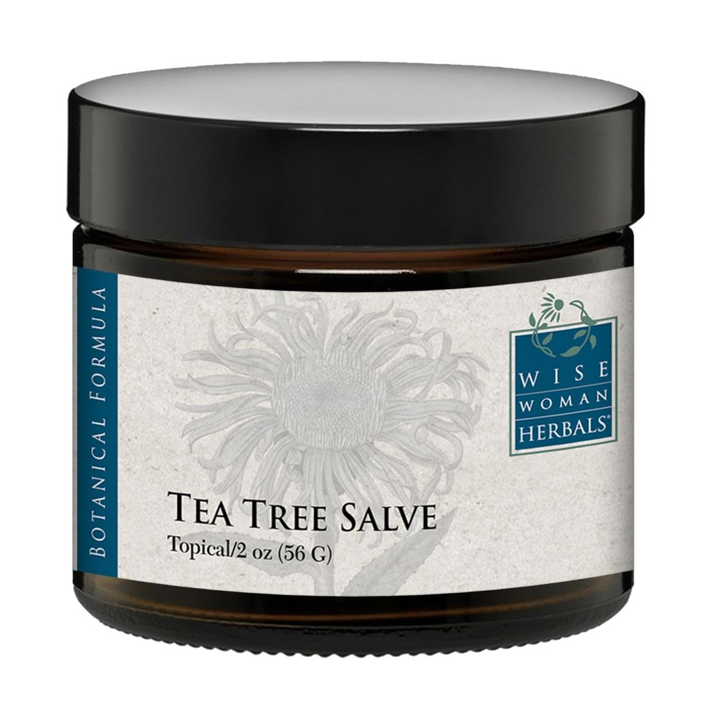 Wise Woman Herbals - Tea Tree Salve - 2 Oz - Natural Aid for Common Causes of Skin Irritation, Promotes Normal Healthy Skin, Helps Aid Dry Itchy Skin and Irritation on Toenails, Fingernails, and Body