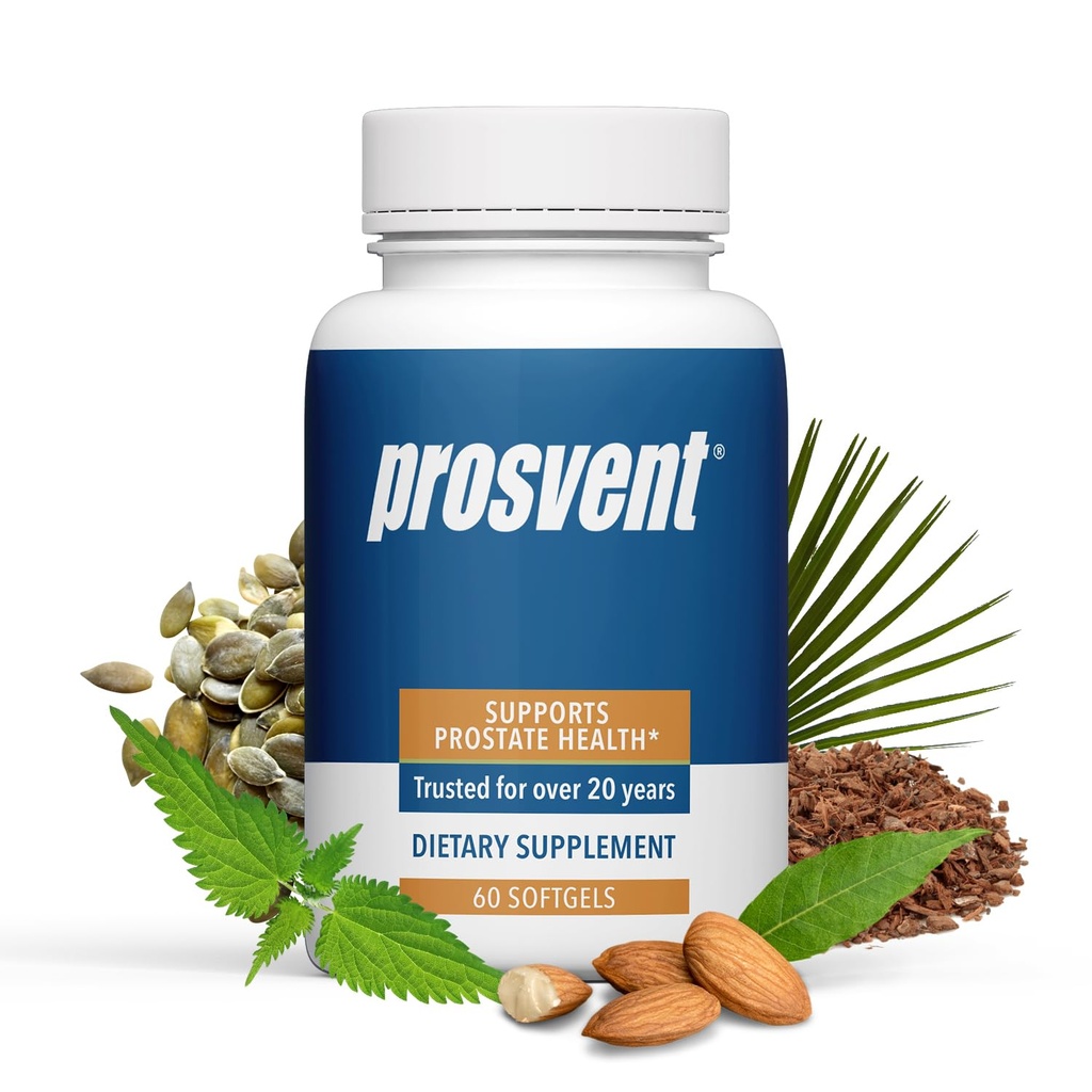Advanced Men's Prostate Support Natural Supplement with Saw Palmetto, ויטמין D ו- Zinc to Ease Urinary Frequency & Urgency (60 Count)