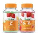 ויטמין C 1050 + ויטמין D3 + ויטמין K2, Gummies Bundle - גדול Tasting, ויטמין תוסף, Gluten Free, GMO חינם, Chewable Gummy