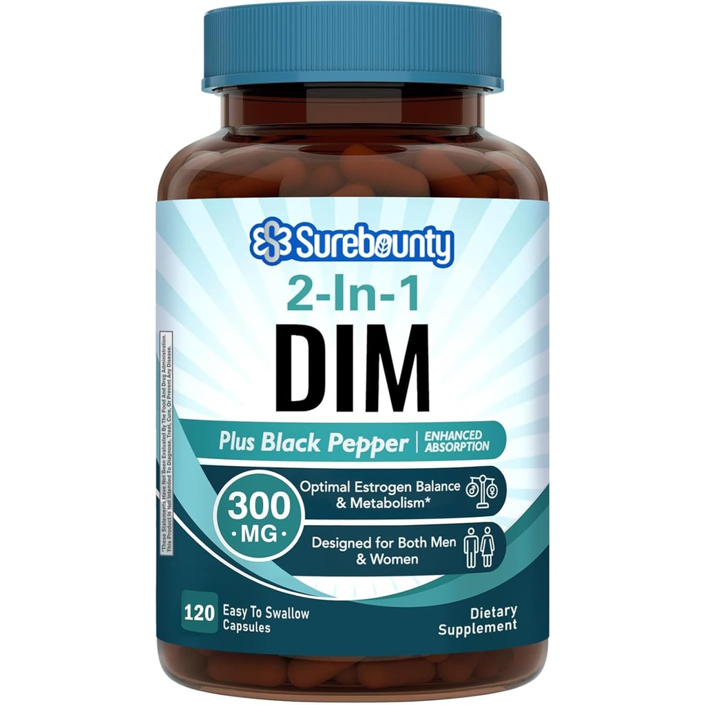 DIM תוספת 300 מ"ג עבור נשים וגברים, Estrogen Balance & Metabolism, הורמון איזון, תמיכה מנופיית, שימור אנרגיה, משיכה גבוהה עם שחור פפר לחלץ, 120 Capsopause, תמיכה הורמונלית, Menopause תמיכה, שמירה על אנרגיה, שמירה על אחריות גבוהה עם שחור פפר.