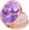 Ruidr Pill Box, 3 השוואת תרופות מקרה, Small Metal Travel Medicine Box for Purse & Pocket, Rose Gold, Purple Marble