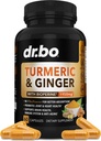 Turmeric Curcumin עם תוסף BioPerine & ג'ינג'ר - 1950 מ"ג אורגני Tumeric ו Curcumin BioPerine Black Pepper Pills - Turmeric וג'ינג'ר 60 קפסולות