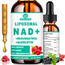 תוספי NAD עבור נשים וגברים, Liposomal NAD Nicotinamide Riboside Resveratrol 900 מ"ג, TMG, Quercetin, ויטמין B3, נוזל NAD Resveratrol תוסף עבור Longevity, Energy, Anti-Aging, Focus, Focus G, Quercetin, ויטמין B3, אורגני NAD Resveratrol תוסף עבור Longevity, Energy, אנרגיה, Anti-Aging, Anti-Aging, Focus, Focus, Focus.