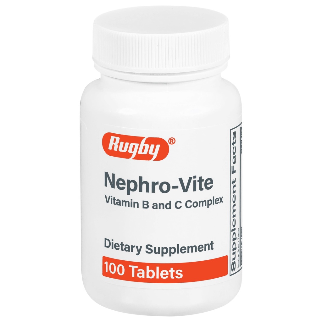 רוגבי Nephro-Vite ויטמין B ו- C Complex Tablets - תוספי תזונה - 100 Count (1 Pack)