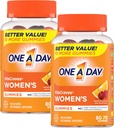 One A Day Women?s VitaCraves Multivitamin Gummies, תוספת עם ויטמינים A, C, E, B6, B12, Calcium, ויטמין D, 80 Count | חבילת 2