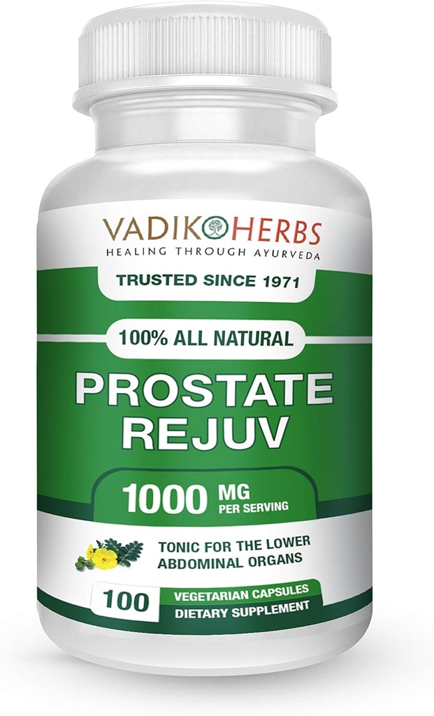 מוסמך אורגני Vadik Herbs Prostate Rejuv Herbal Dietary תוסף | מקדם בריאות הערמונית ולהפחית סימפטומים קשורים, תמיכה נורמלית Prostate functioning (1 Pack)