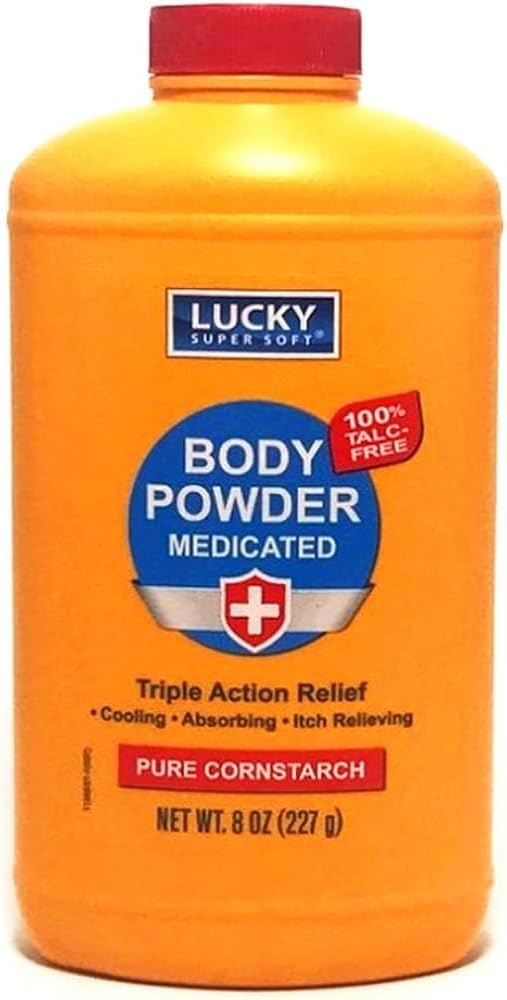 Lucky Super Soft Medicated Body אבקת, 8-oz., Soothes Itch, Cools Skin, Absorbs Moisture, Dries Oozing of הרעלת Ivy, Oak, Sumac
