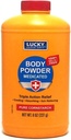 Lucky Super Soft Medicated Body אבקת, 8-oz., Soothes Itch, Cools Skin, Absorbs Moisture, Dries Oozing of הרעלת Ivy, Oak, Sumac