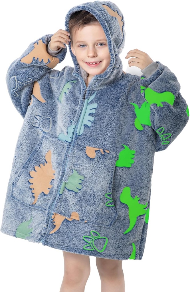 Me MoreCool Wearable Blanket Kids Blanket Hood Hoodie, Hooded Blanket Kids Comfy Blanket Sweat, טומלר בלינדר עם הוד