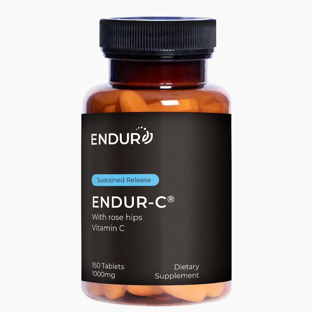 Endur ENDUR-C ויטמין C עם Rose Hips, תומך בייצור Collagen, Antioxidant Protection & Gentle Digestion, Gluten Free, 1000mg (150 טבליות)