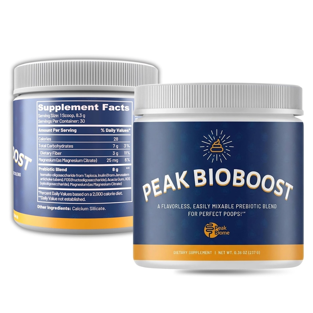Peak BioBoost - Prebiotic סיבים תזונתיים - תוספי תזונה ללא עוררין - Easy to Dissolve prebioticאבק - No Gluten, Soy או חלב - 1 חודש אספקה - 30 משרתים