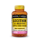 MASON NATURAL Lecithin עם Kelp, ויטמין B6 & Apple Cider Vinegar, Double Action Formula, 100 Softgels