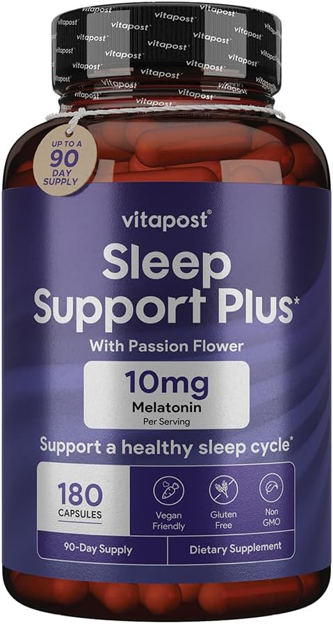 תמיכה בשינה פלוס Melatonin & הבוטנים כדי לתמוך מחזור שינה בריא, עם תחושות של Calm להירגע עבור שינה של לילה גדול. 180 קפסולות