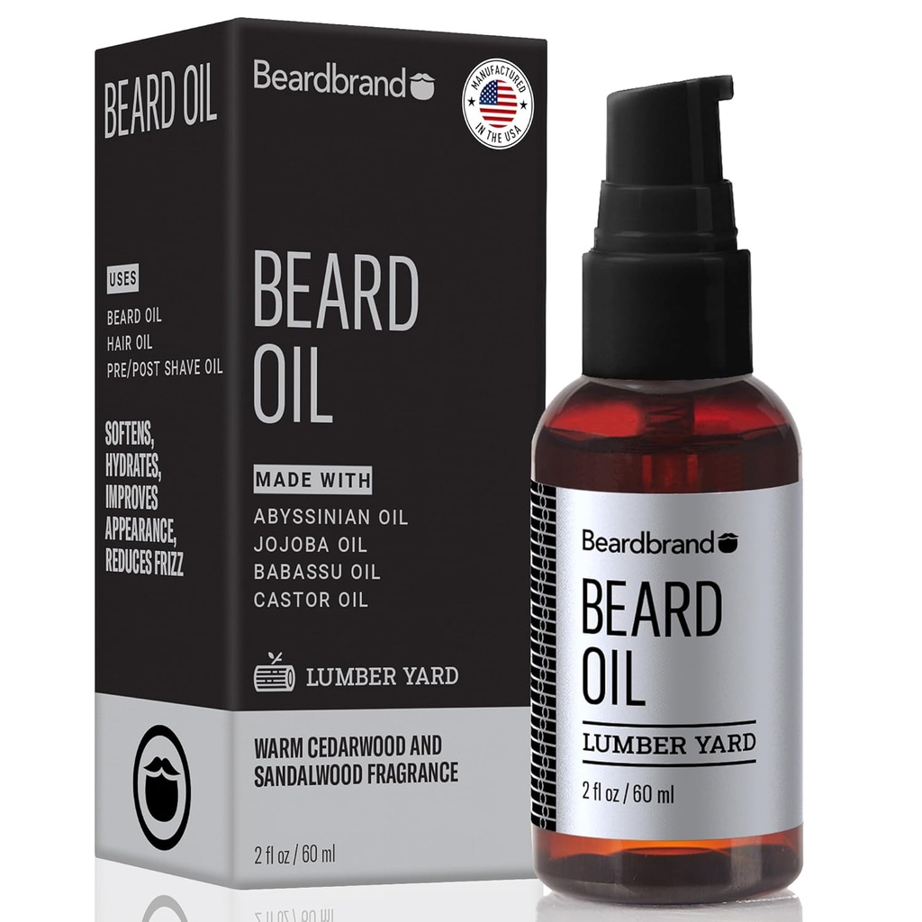 Beardbrand Beard Oil for Men with Jo Joba & ויטמין E - Softens Stubble, Conditions Skin & Promotes Beard Growth