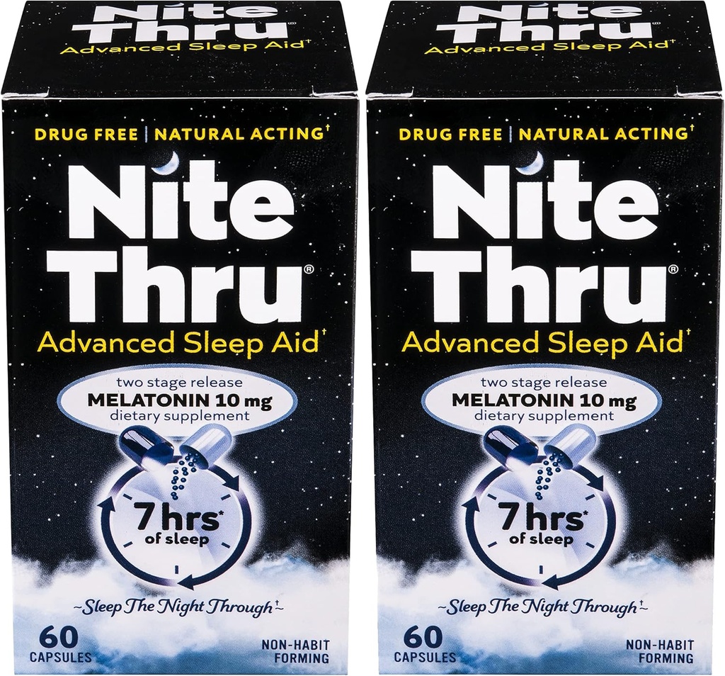 תוספת מתקדמת Sleep Aid Melatonin Dietary, 10 מ"ג קפסולות, 60 Count (Pack of 2)