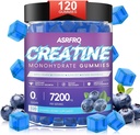 Creatine Monohydrate חניכיים עבור גברים ונשים 120 CT - 7200 מ"ג של Creatine Monohydrate לשרת, Chwable Creatine Monohydrate עבור תמיכה שרירים & אנרגיה Boost, סוכר חינם, טבעוני (BlueFlavor)
