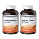 American Health Original Papaya Enzyme - 600 טבליות Chewable, Pack of 2 - תוספת After-Meal - Non-GMO, טבעוני - 400 המשרתים מלאים