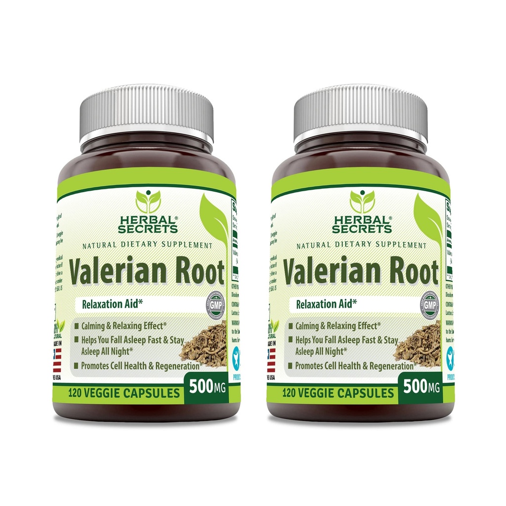 Herbal Secrets Vallan Root 500 Mg תוסף; Veggie קפסולות | Non-GMO | Gluten-Free | Made in USA (2 Pack, 120 Count)