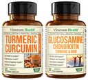 Turmeric Curcumin עם Black Pepper Extract & Glucosamine Chondroitin MSM משותף תוספת תמיכה