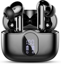 Wireless אוזנייםbuds, Bluetooth 5.4 אוזניות Bass Stereo, אוזניים Buds עם Noise מבטלת תצוגת LED Mic LED, IP7 מים עמידים באוזניות, 36H Playtime עבור PC טלפונים סלולריים ספורט עבודהout, שחור שחור שחור שחור שחור