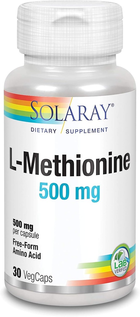 SOLARY L-Methionine - Free Form Amino Acid - 500 MG (30 קפסולות)