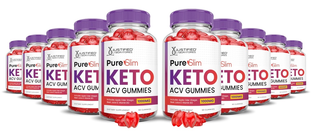 (10 Pack) Pure Slim Keto ACV חניכיים מתקדמות פורמולה 1000MG PureSlim Ketomies Apple Cider Vinegar פורמולה עם אבקת מיץ Pomegranate B12 טבעוני non GMO 600 מסטיקמי