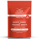 Viter Energy Caffeinated Gum 60mg Caffeine, B ויטמינים, Guarana, סוכר חינם (Cinnamon, 8oz, Bulk Bag)