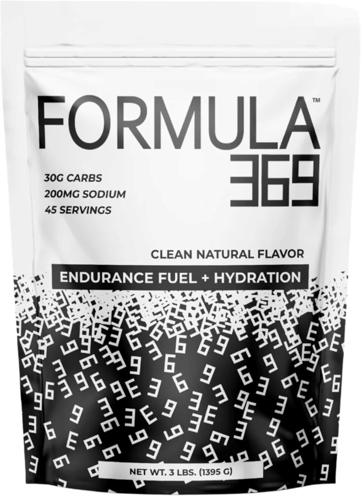 פורמולה 369 Endurance & Energy Drink Mix - 30g Carbs + אלקטרוליטים | אבקת פחמימות כפולה לאתלטים | טבעוני (3 lb, Unflavored)