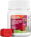 FirstCare® Gas Relief Chewables - הקלה מהירה של Bloating, לחץ מוגזם, מלאות ו Gas Discomfort | Simethicone 250 מ"ג | Anti-Gas Chewable Medicine (20 Count)