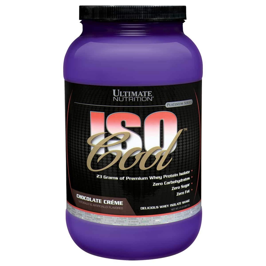 תזונה האולטימטיבית ISO Cool Whey Isolate אבקת חלבון - Keto Friendly - סוכר, Carb ושומן חינם - 23 גרמות של חלבון פרי, שוקולד,2 פאונד