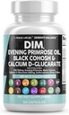 Nutraceuticals DIM Evening Primrose Black Cohosh Calcium D-Glucarate Sulforaphane Flax Seed Extractx - ויטמין תמיכה הורמונלי לנשים עם Dong Quai - 60s Caps