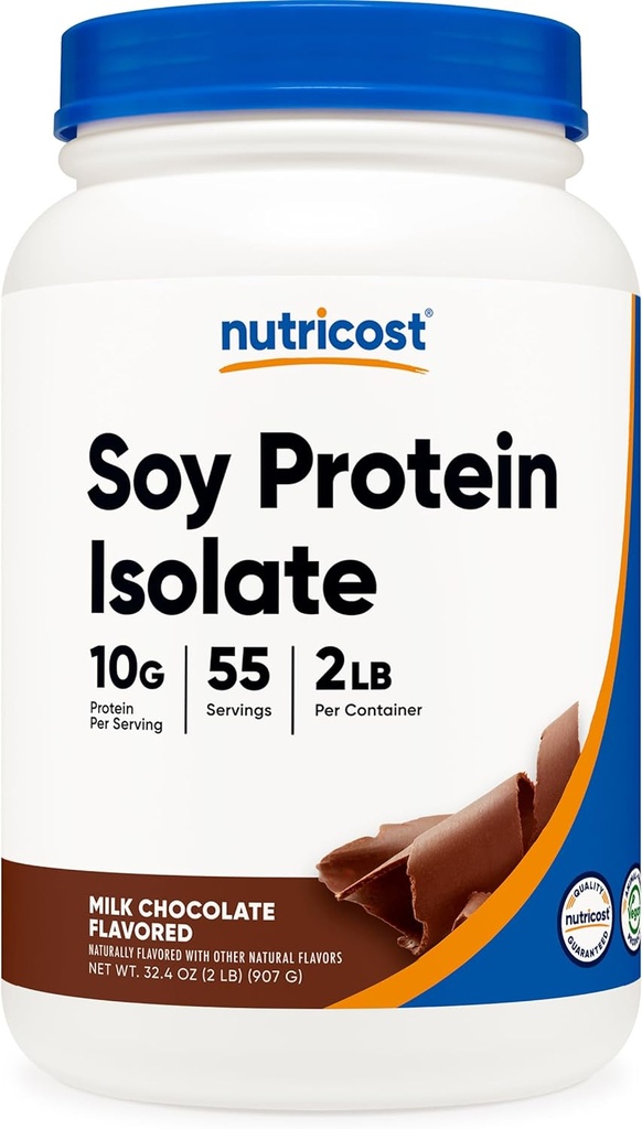אבקת חלבון סויה חלבון Isolate, 2 LB חלב שוקולד - 10 גרמות של חלבון לשרת, טבעוני, GMO-Free & Gluten חינם