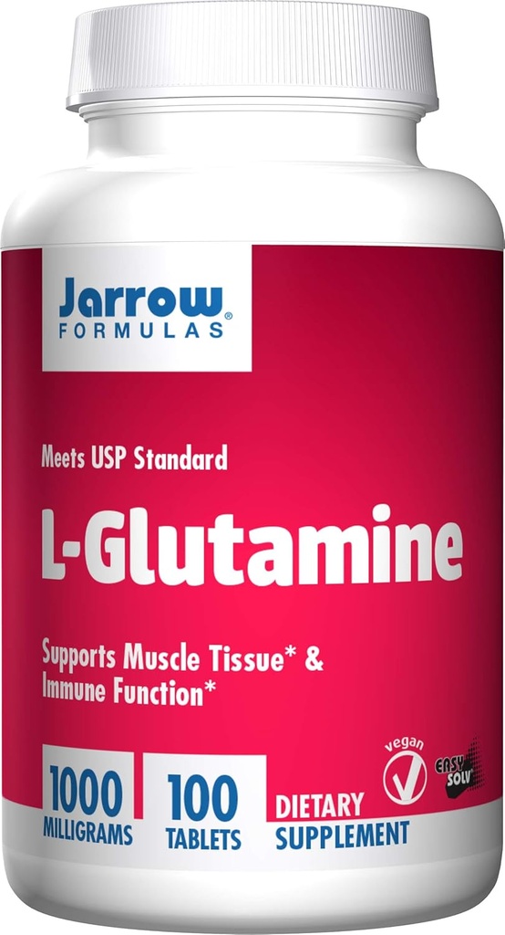 Jarrow Formulas Jarrow L-Glutamine Tabs, תומך השרירים Tissue & Immune פונקציונלי, 1000 מ"ג, 100 Count