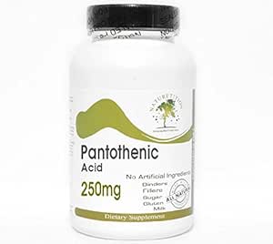 Pantothenic Acid 250 מ"ג - 200 קפסולות - אין תוספות - תוספי טבע