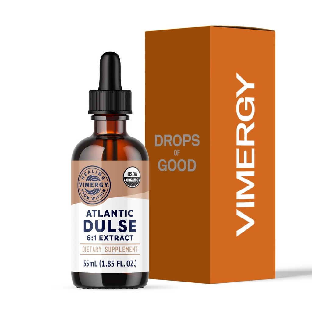 Vimergy Atlantic Dulse נוזל - תמיכה אנטי-חמצן - מקדם הגנה רדיקלית חינם * - אורגני, טבעוני, Gluten-Free - 55 משרתים (55 mL)