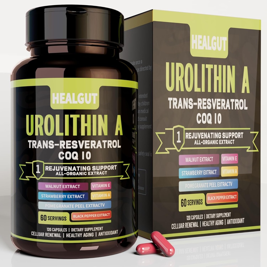 Urolithin A Supplement for Urban Working Women: Anti-Aging Capsules with Trans-Resveratrol and CoQ10 - USA Lab Verified Support Healthy Aging and Cellular Renewal（9in1）