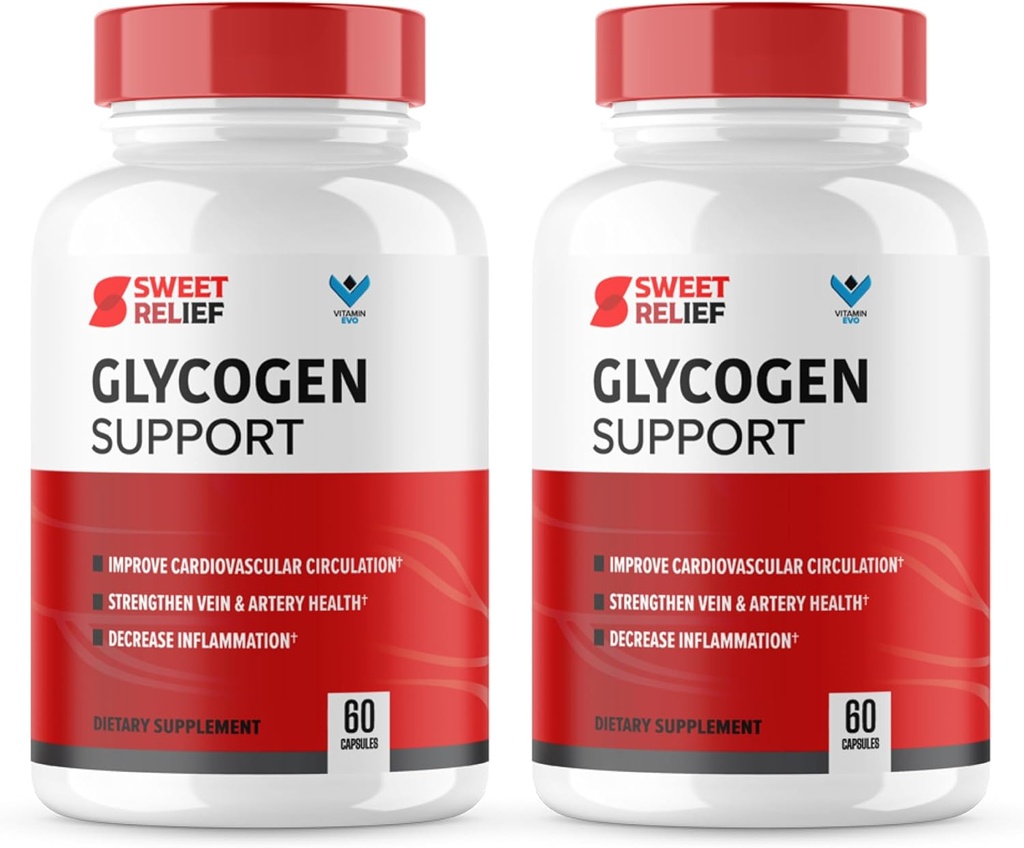 (2 Pack) תמיכה מתוקה Glycogen - SweetRelief Blood Vessel נקיים יותר, קפסולות נוחות מתוקות, פורמולה מתקדמת עבור בריאות כללית, ביקורות נוחות מתוקים (120 קפסולות) 2 חודשים אספקה