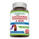 Pure Naturals Glucosamine Chondroitin & MSM תוסף | 1850 Mg לכל המשרתת | 120 קפסולות | Non-GMO | Gluten-Free | Made in USA