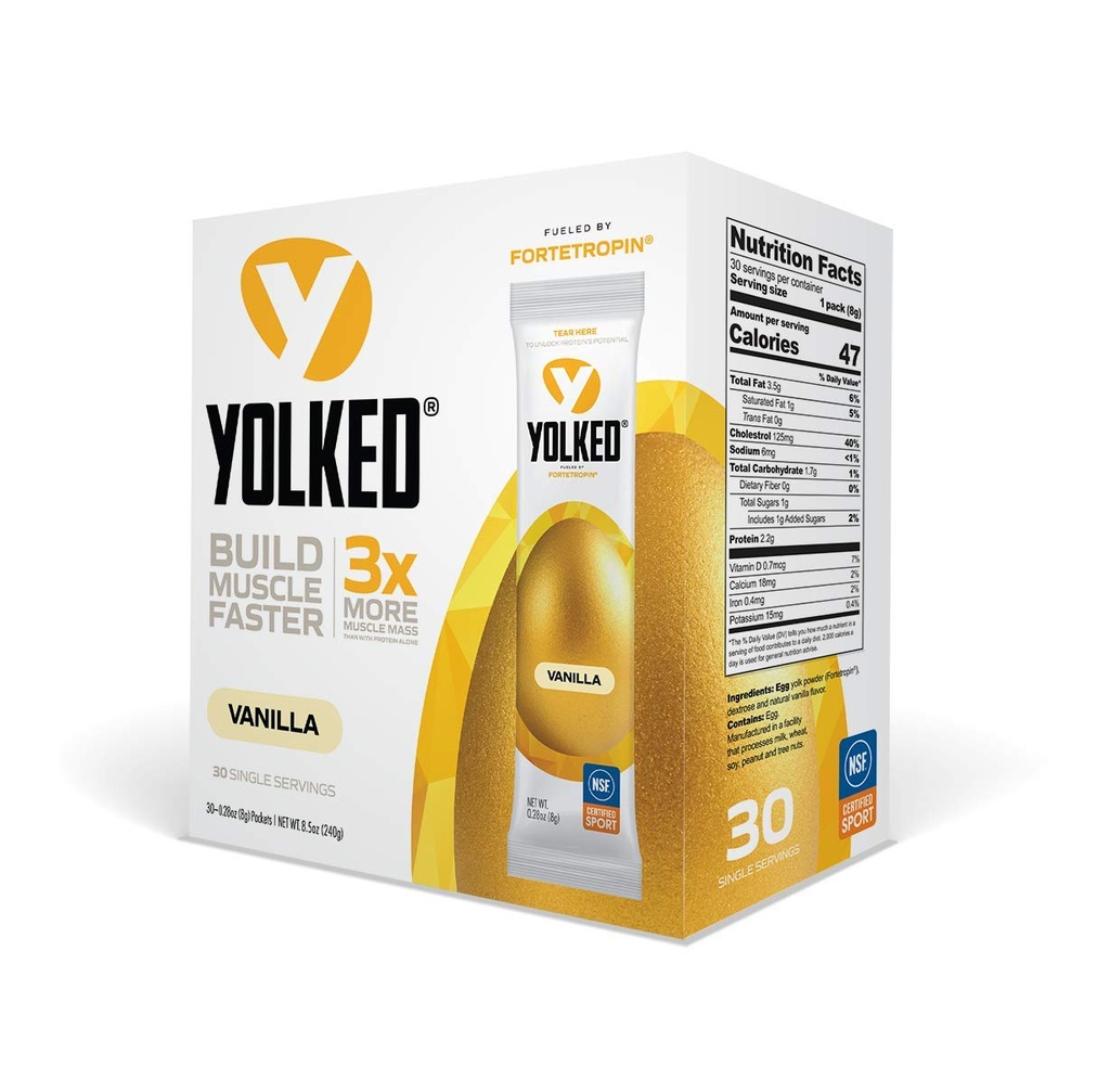 YOLKED - NSF-Certified שריר בניין תוספת - לעזור להגדיל את שרירי Lean, להפחית את אובדן השרירים ולשפר את ההתאוששות עם Fortetropin, 30 משרתים