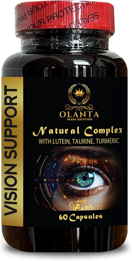 מתחם lutein - VISION SUPPORT NATURAL COMPLEX - תוספי ראייה אורגניים, עין ויטמין & מינרלים תוספת, תוספי מזון טאורין, תמצית חלב - 1 בקבוק 60 קפסולות