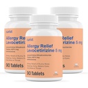 קורטיסט Generic Levocetirizine Dihydrochloride 5mg Bulk (270 טבליות), Allergy Pills, 24 Hour Allergy Relief - Allergy Medicine (3 חבילות של 90 טבליות)