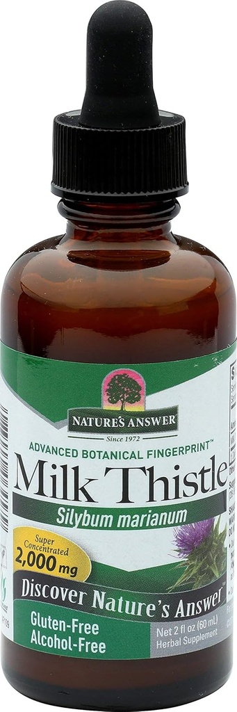 חלב התשובה של Nature's answer לחלץ | מקדם פונקציונליות חיה בריאה | ניקוי ותוסף Detox | Non-GMO, מוסמך וגלוטן חינם 1oz (2 Pack)