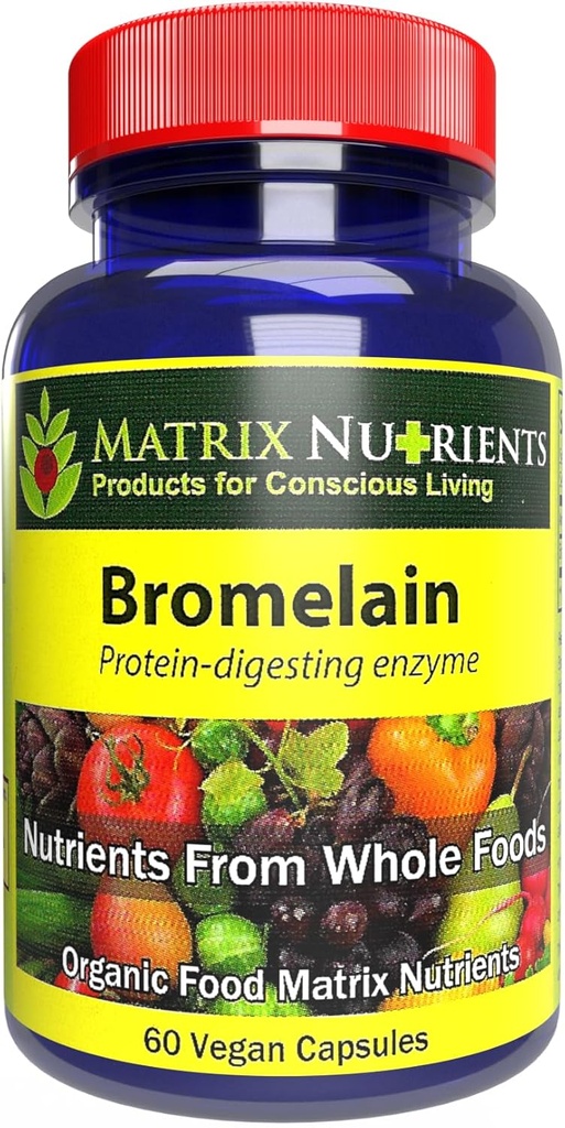 BROMELAIN - Highly Potent, 100% אורגני, חלבון-Digesting Enzyme!שיפור העיכול - קפסולות טבעוניות (60ct)