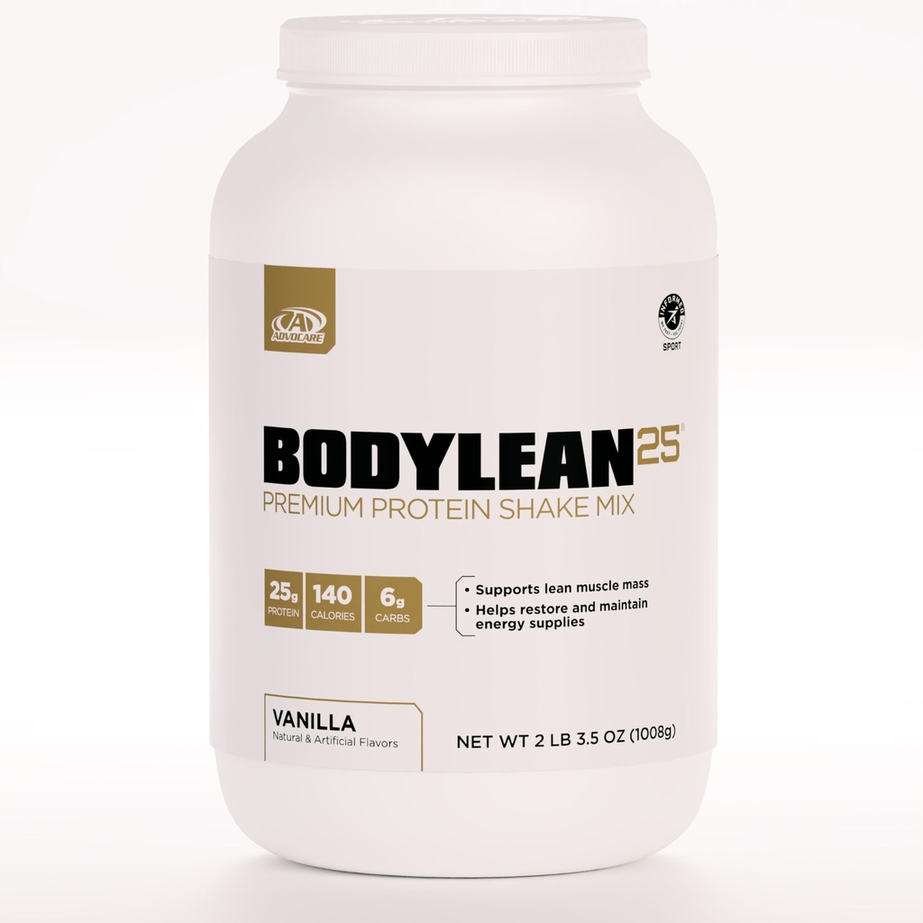 AdvoCare BodyLean25 - אבקת חלבון עם חלבון Whey חלבון Isolate - תמיכה בבניית שרירים וגוף Lean - מציעה תמיכה באנרגיה * - Vanilla, 4.5 oz