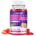 Magnesium Gummies לילדים - Magnesium Glycinate Gummies עם ויטמין D3, B6, Potassium & Ashwagandha, Magnesium for Kids & Adultslaxation, Sleep, Brain & Bone Health -Vegan Strawberry 60ct 60ct